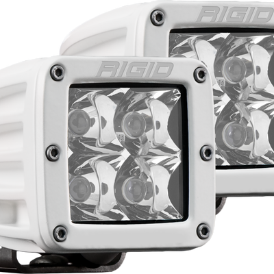Rigid Industries Hybrid Spot Surface Mount White Housing Pair D-Series Pro RIGID Industries