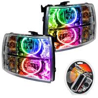 2007-2013 Chevy Silverado Pre-Assembled Halo Headlights - Chrome Housing
