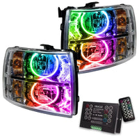 2007-2013 Chevy Silverado Pre-Assembled Halo Headlights - Chrome Housing