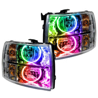 2007-2013 Chevy Silverado Pre-Assembled Halo Headlights - Chrome Housing