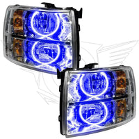 2007-2013 Chevy Silverado Pre-Assembled Halo Headlights - Chrome Housing