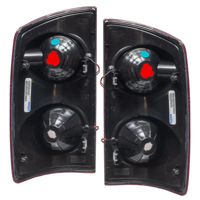 Rear view of 2007-2008 Dodge Ram 1500/2500/3500 Pre-Assembled Tail Lights