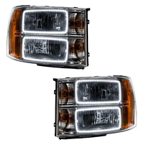 2007-2013 GMC Sierra Pre-Assembled Halo Headlights - (Square Ring Design)
