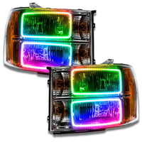 2007-2013 GMC Sierra Pre-Assembled Halo Headlights - (Square Ring Design)