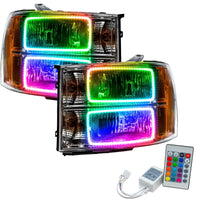 2007-2013 GMC Sierra Pre-Assembled Halo Headlights - (Square Ring Design)