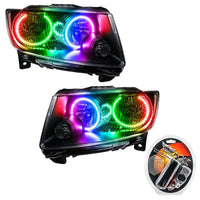 2011-2013 Jeep Grand Cherokee Pre-Assembled Halo Headlights - Non HID - Chrome