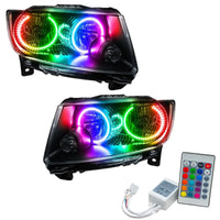 2011-2013 Jeep Grand Cherokee Pre-Assembled Halo Headlights - Non HID - Chrome