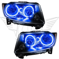 2011-2013 Jeep Grand Cherokee Pre-Assembled Halo Headlights - Non HID - Chrome