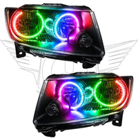 2011-2013 Jeep Grand Cherokee Pre-Assembled Halo Headlights - Non HID - Chrome