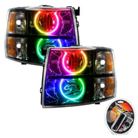 2007-2013 Chevrolet Silverado Pre-Assembled Halo Headlights - Black Housing