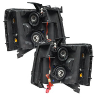 2007-2013 Chevrolet Silverado Pre-Assembled Halo Headlights - Black Housing