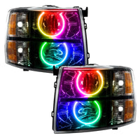 2007-2013 Chevrolet Silverado Pre-Assembled Halo Headlights - Black Housing
