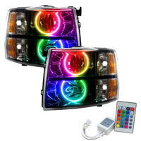 2007-2013 Chevrolet Silverado Pre-Assembled Halo Headlights - Black Housing