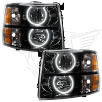2007-2013 Chevrolet Silverado Pre-Assembled Halo Headlights - Black Housing