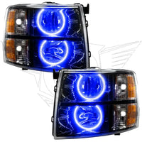 2007-2013 Chevrolet Silverado Pre-Assembled Halo Headlights - Black Housing