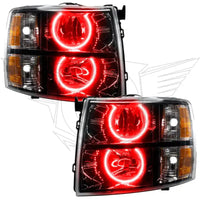 2007-2013 Chevrolet Silverado Pre-Assembled Halo Headlights - Black Housing