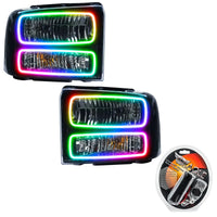 2005-2007 Ford F-250/F-350 Super Duty Pre-Assembled Halo Headlights - Black Housing
