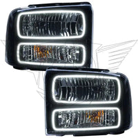 2005-2007 Ford F-250/F-350 Super Duty Pre-Assembled Halo Headlights - Black Housing