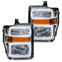 2008-2010 Ford F-250/F-350 Super Duty Pre-Assembled Halo Headlights - Chrome Housing