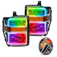 2008-2010 Ford F-250/F-350 Super Duty Pre-Assembled Halo Headlights - Chrome Housing