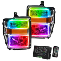 2008-2010 Ford F-250/F-350 Super Duty Pre-Assembled Halo Headlights - Chrome Housing