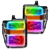 2008-2010 Ford F-250/F-350 Super Duty Pre-Assembled Halo Headlights - Chrome Housing