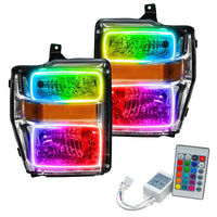 2008-2010 Ford F-250/F-350 Super Duty Pre-Assembled Halo Headlights - Chrome Housing