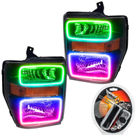 2008-2010 Ford F-250/F-350 Super Duty Pre-Assembled Halo Headlights - Black