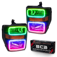 2008-2010 Ford F-250/F-350 Super Duty Pre-Assembled Halo Headlights - Black