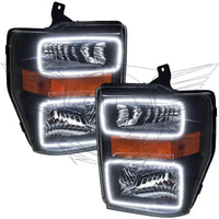 2008-2010 Ford F-250/F-350 Super Duty Pre-Assembled Halo Headlights - Black