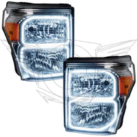 2011-2016 Ford F-250/F-350 Super Duty Pre-Assembled Halo Headlights - Chrome Housing