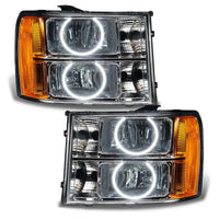 2007-2013 GMC Sierra Pre-Assembled Halo Headlights - Round Ring Design