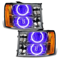 2007-2013 GMC Sierra Pre-Assembled Halo Headlights - Round Ring Design