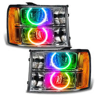 2007-2013 GMC Sierra Pre-Assembled Halo Headlights - Round Ring Design