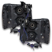 2007-2013 Chevrolet Silverado Pre-Assembled LED Square Style Halo Headlights - (Chrome Housing)
