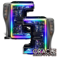 2017-2019 Ford F-250/F-350 Super Duty ORACLE Dynamic ColorSHIFT Pre-Assembled Headlights - Black Edition