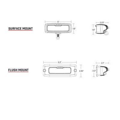 Rigid Industries Diffused Rear Facing High/Low Surface Mount Red Pair SR-Q Pro RIGID Industries