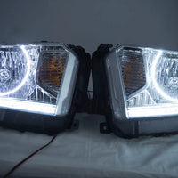 2014-17 Toyota Tundra Headlights - ORACLE White LED Halos + LED Strip Pre-Installed