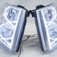 2007-2013 Chevrolet Silverado Headlights - ORACLE White LED Round Halos