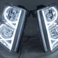 2007-2013 Chevrolet Silverado Headlights - ORACLE White LED Round Halos