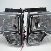 2009-14 Ford F-150 Headlights w/ ORACLE RGB ColorSHIFT Halo Kit + 1.0 ColorSHIFT Remote