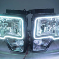 2009-14 Ford F-150 Headlights w/ ORACLE RGB ColorSHIFT Halo Kit + 1.0 ColorSHIFT Remote