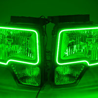 2009-14 Ford F-150 Headlights w/ ORACLE RGB ColorSHIFT Halo Kit + 1.0 ColorSHIFT Remote