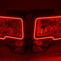 2009-14 Ford F-150 Headlights w/ ORACLE RGB ColorSHIFT Halo Kit + 1.0 ColorSHIFT Remote