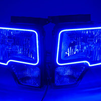 2009-14 Ford F-150 Headlights w/ ORACLE RGB ColorSHIFT Halo Kit + 1.0 ColorSHIFT Remote