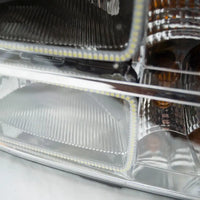 2007-13 GMC Sierra 1500/2500/3500 Headlights - ORACLE White LED SMD Halos