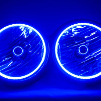 2007-2016 Jeep Wrangler Headlights Pair with ORACLE HALO KIT BLUE