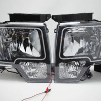 2009-14 Ford F-150 Headlights with ORACLE RGB ColorSHIFT Halos + ColorSHIFT RGB Remote