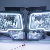 2009-14 Ford F-150 Headlights with ORACLE RGB ColorSHIFT Halos + ColorSHIFT RGB Remote