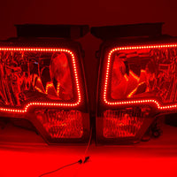 2009-14 Ford F-150 Headlights with ORACLE RGB ColorSHIFT Halos + ColorSHIFT RGB Remote